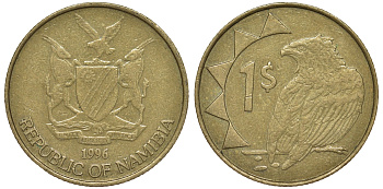 Намибия 1 доллар 1996 орел KM 4 латунь 4163-1052