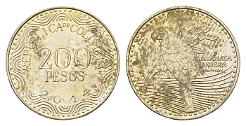 Колумбия 200 песо 2014 KM 297 медь цинк никель 4664-469