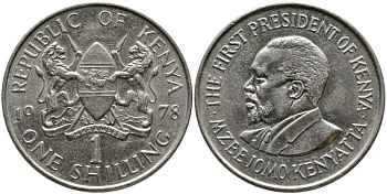 Кения 1 шиллинг 1978 Джомо Кениата KM 14 медно-никель 4529-1043