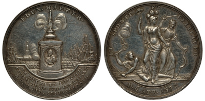 Нидерланды медаль 1776 200 лет 6 апреля 1572 диаметр 28,41 мм, 6,06 г серебро UNC 00-809-38