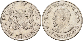 Кения 1 шиллинг 1973 Джомо Кениата KM 14 медно-никель 4132-1033