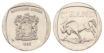 ЮАР 5 рандов 1998 KM 166 медь плакированная никелем UNC 4678-314