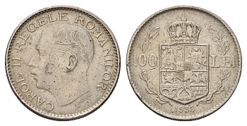 Румыния 100 леев (лей) 1938 Кароль II (1930-1940) KM 54 никель 4116-833