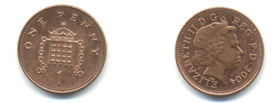 Великобритания 1 пенни 2002 Елизавета II (1952-2022) KM 986, Spink 4710 (B5) сталь плакированная медью 177-552