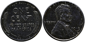 США 1 цент 1943 S (Сан-Франциско), Авраам Линкольн KM 132 a сталь плакированная цинком 4392-1122