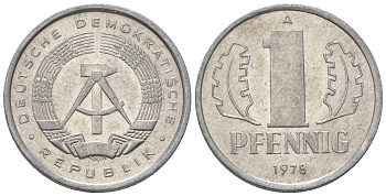 ГДР 1 пфенниг 1978 А KM 8.2 алюминий 4623-338