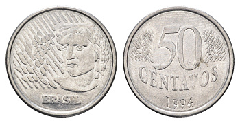 Бразилия 50 сентаво 1994 KM 635 нержавеющая сталь 4663-537