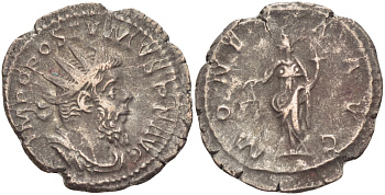 Римская Империя (императоры в Галлии) антониниан 260 - 269 Постум. IMP C POSTVMVS P F AVG / MONETA AVG, Монета с весами и рогом Изобилия, Колония Агриппины, Good Very fine RIC 315 биллон 1073-12-112