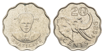 Свазиленд 20 центов 1986 KM 42 медно-никель UNC 4678-112
