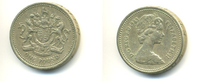 Великобритания 1 фунт 1983 Елизавета II (1952-2022) KM 933, Spink 4221 никель латунь 59-124