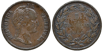 Венесуэла 1 сентаво 1862 Y 7 медь 4132-1144