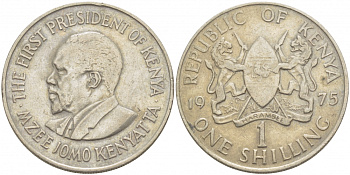 Кения 1 шиллинг 1975 Джомо Кениата KM 14 медно-никель 4402-512