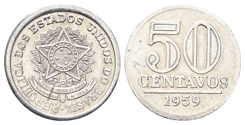 Бразилия 50 сентаво 1959 KM 569 алюминий 4668-1067