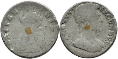 АНГЛИЯ 1 ФАРТИНГ 1687 ДЖЕЙМС II Spink 3421 олово слаб