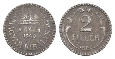 Венгрия 2 филлера 1940 BP KM 518 сталь 4665-468