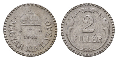Венгрия 2 филлера 1942 KM 518 сталь 1531-344