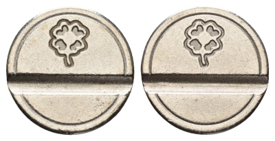 Италия жетон на развлекательных автоматов "Четырехлистный клевер" диаметр 24 мм, вес 4,7 гр никель 4670-522