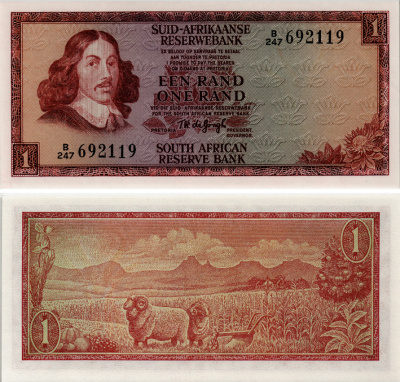ЮАР 1 ранд 1973 SUID Pick 116 a бумага UNC (ПРЕСС) 6294-58-1-2