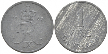 ДАНИЯ 1 ЭРЕ 1967 С; S, ФРЕДЕРИК IX (1947-1972) KM 839.2 цинк 3955-512