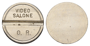 Италия жетон видеосалона диаметр 24 мм, вес 6 гр нержавеющая сталь 4670-533