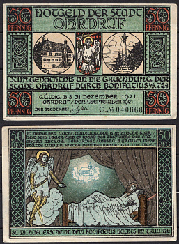 Германия, Ордруф 50 пфеннигов 1921 Нотгельд бумага 7555-59-4-1