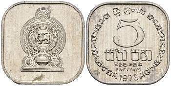 Шри-Ланка 5 центов 1978 KM 139a алюминий 4136-649