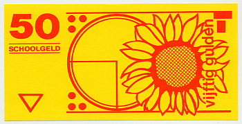 НИДЕРЛАНДЫ 50 ГУЛЬДЕНОВ ND ШКОЛЬНЫЕ ДЕНЬГИ, ПОДСОЛНУХ, односторонний бумага UNC (ПРЕСС) 6317-10-1-1