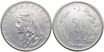 Турция 50 курушей 1976 Анатолийская невеста KM 899 нержавеющая сталь 3856-837