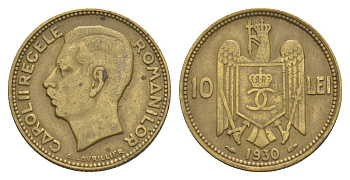 Румыния 10 леев 1930 KM 49 никель латунь 4637-426