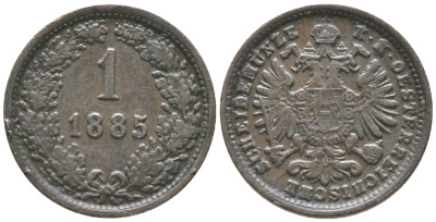 АВСТРИЯ 1 КРЕЙЦЕР 1885 БОЛЬШОЙ ОРЁЛ KM 2187 медь 100-938