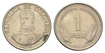 Колумбия 1 песо 1975 Симон Боливар KM 258.1 медно-никель 4663-753