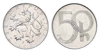 Чехия 50 геллеров 1995 KM 3 алюминий UNC 192-563
