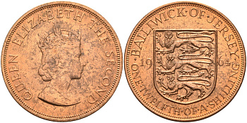 Джерси 1/12 шиллинга 1964 Елизавета II (1952-2022) KM 21 бронза aUNC 4367-313