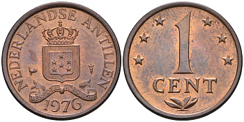Нидерландские Антилы 1 цент 1976 Юлиана (1948-1980) KM 8 бронза 4169-265