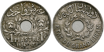 Ливан 1 пиастр 1936 KM 3 медно-никель 00-00