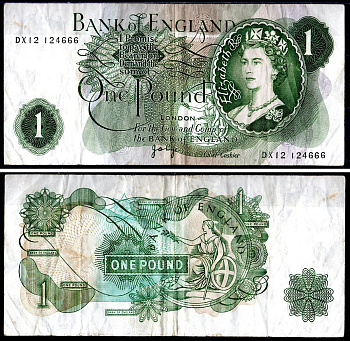 Великобритания 1 фунт ND (1960-1977) Pick 374 g бумага 7551-41-1-1