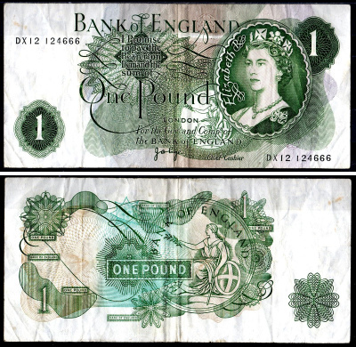 Великобритания 1 фунт ND (1960-1977) Pick 374 g бумага 7551-41-1-1