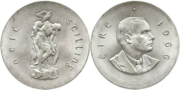 Ирландия 10 шиллингов 1966 50 лет Пасхального восстания 1916 года KM 18 серебро 650-612
