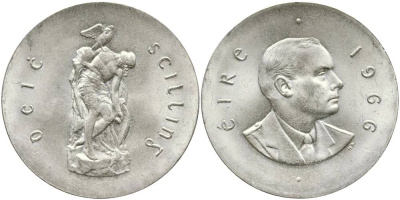 Ирландия 10 шиллингов 1966 50 лет Пасхального восстания 1916 года KM 18 серебро 650-612