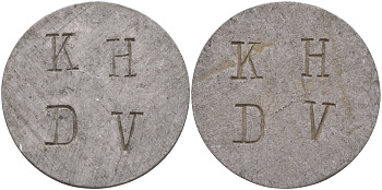 НИДЕРЛАНДЫ ЖЕТОН ND НА АВЕРСЕ И РЕВЕРСЕ KH DV, ДИАМЕТР 27 ММ. алюминий 98-753