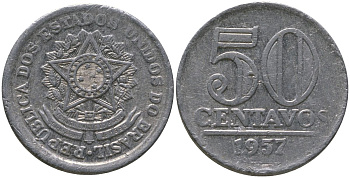 Бразилия 50 сентаво 1957 KM 569 алюминий 4577-654