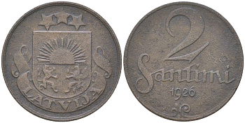 Латвия 2 сантима 1926 KM 2 бронза 4613-1132