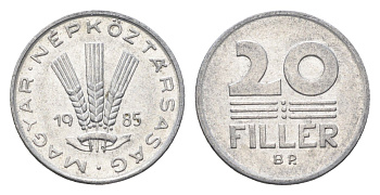 Венгрия 20 филлеров 1985 BP KM 573 алюминий 4664-1223