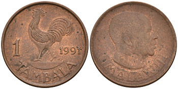 Малави 1 тамбала 1991 KM 7a сталь плакированная медью 4174-1046