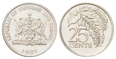 Тринидад и Тобаго 25 центов 1997 KM 32 медно-никель UNC 4697-1011