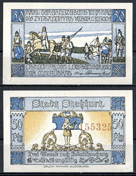 Штасфурт (Пруссия, Саксония) 50 пфеннигов 1921 серия по середине Mehl Grabowski 1256.3b-3/3 бумага UNC (пресс) 7556-65-1-1