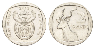 ЮАР 2 ранда 2013 KM 505 медь плакированная никелем UNC 4628-331