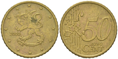 Финляндия 50 евроцентов 2000 M KM 103 нордик 4529-1052