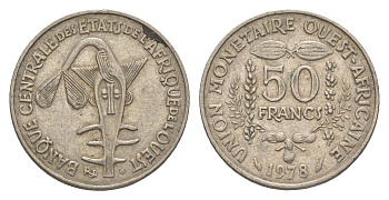 Западная Африка (BCEAO) 50 франков 1978 KM 6 медно-никель 4611-316