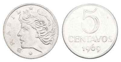 Бразилия 5 сентаво 1969 KM 577.2 нержавеющая сталь UNC 4644-417